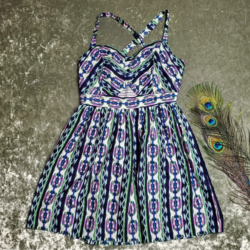 Band Of Gypsies‎ Abstract Fit & Flare Summer Dress